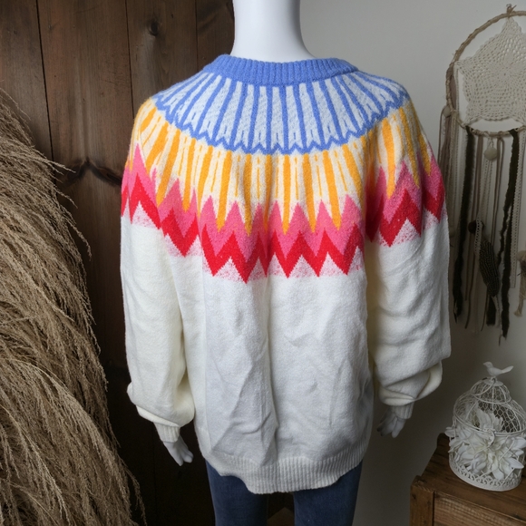 NWT French Connection Fair Isle Sweater Retro Vibes - Picture 8 of 14